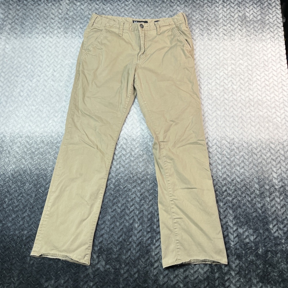 BKE Jake Straight Canvas Chino Pants Men's 34x32(31") Beige Khaki Flat Front